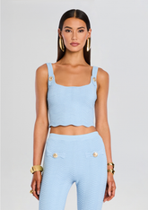Aloe Metallic Rib Knit Top