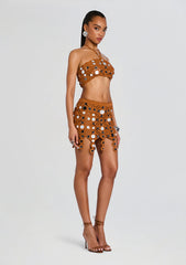 Clarie Metallic Crochet Skirt