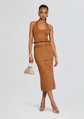 Leony Metallic Crochet Skirt