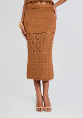 Leony Metallic Crochet Skirt