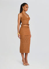 Leony Metallic Crochet Skirt