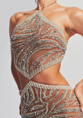Viola Sequin Tiger Stripe Dress