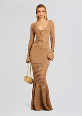 Sereno Metallic Crochet Dress