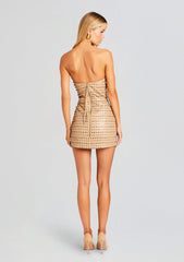 Rhya Embellished Leather Dress