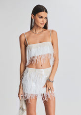 August Feather Sequin Top