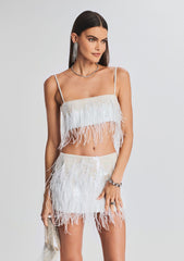 August Feather Sequin Top