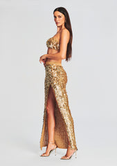 Lotus Feather Sequin Top