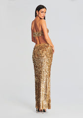 Lotus Feather Sequin Top