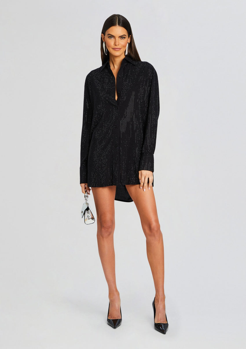 Maddox Embellished Shirt Dress