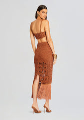 Bellini Metallic Crochet Top