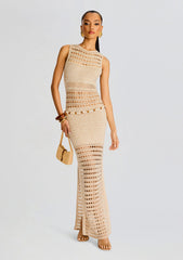 Kylan Metallic Crochet Dress