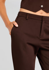 Elvira Heavy Satin Slim Flare Trouser