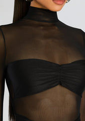 Brietta Bandeau Mesh Catsuit