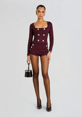 Bari Metallic Bandage Knit Short