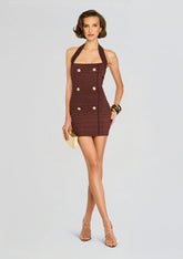 Harlynn Metallic Bandage Knit Dress