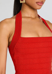 Leslie Metallic Bandage Knit Top