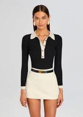 Agata Metallic Knit Top
