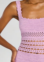 Avril Metallic Crochet Dress