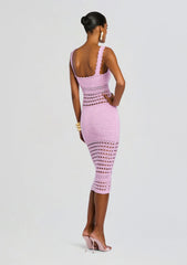 Avril Metallic Crochet Dress
