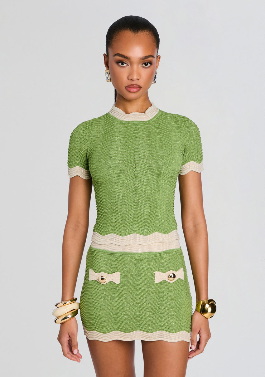 Iyla Metallic Rib Knit Top