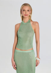 Minnie Metallic Knit Halter Top
