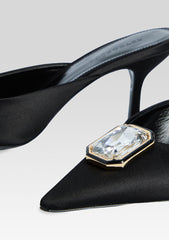 Francesca Satin Kitten Mule