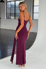 Anna Wrap Maxi Dress - Plum