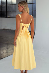 Chantelle Square Neck Midi Dress - Yellow