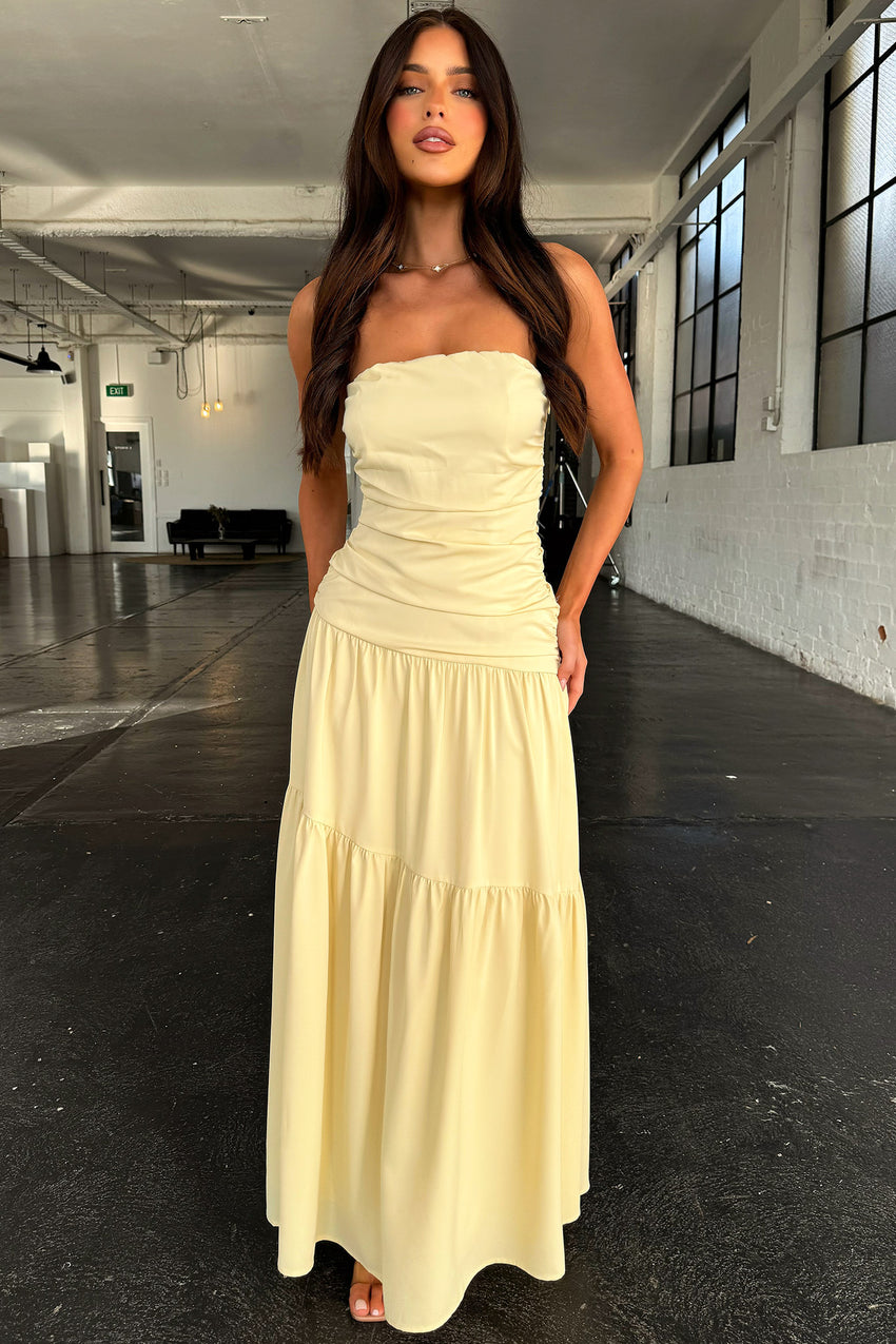 Charlotte Strapless Maxi Dress - Yellow