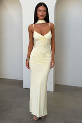 Rosie Mesh Maxi Dress - Baby Yellow