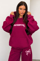 Sadie Bow Wide Leg Sweatpants - Maroon