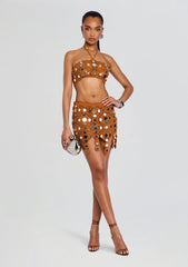 Clarie Metallic Crochet Skirt