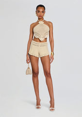 Isaure Metallic Crochet Top
