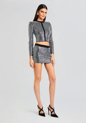 Delta Embellished Knit Skirt