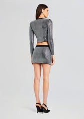 Delta Embellished Knit Skirt