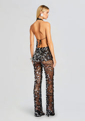 Cali Sequin Crochet Jumpsuit