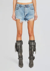 Angel Embellished Denim Short