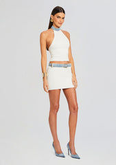 Cape Knit Denim Skirt