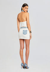 Cape Knit Denim Skirt