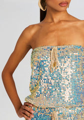 Hanalise Sequin Crochet Jumpsuit
