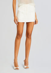 Linen White Mini Skirt