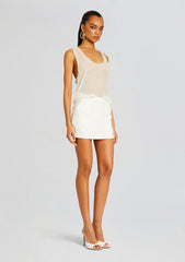 Linen White Mini Skirt