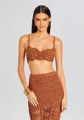 Bellini Metallic Crochet Top