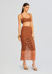 Bellini Metallic Crochet Top
