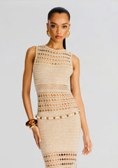 Kylan Metallic Crochet Dress