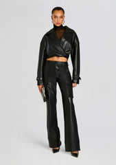 Fifer Vegan Leather Mid Rise Cargo Pant