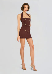 Harlynn Metallic Bandage Knit Dress