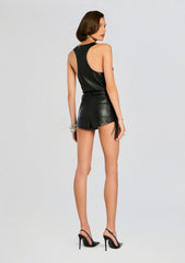 Kima Leather Fringe Short