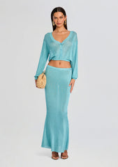 Harmony Metallic Knit Skirt