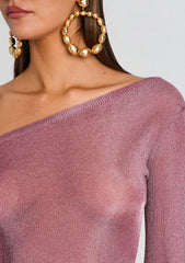 Saddler Metallic Knit Mini Dress